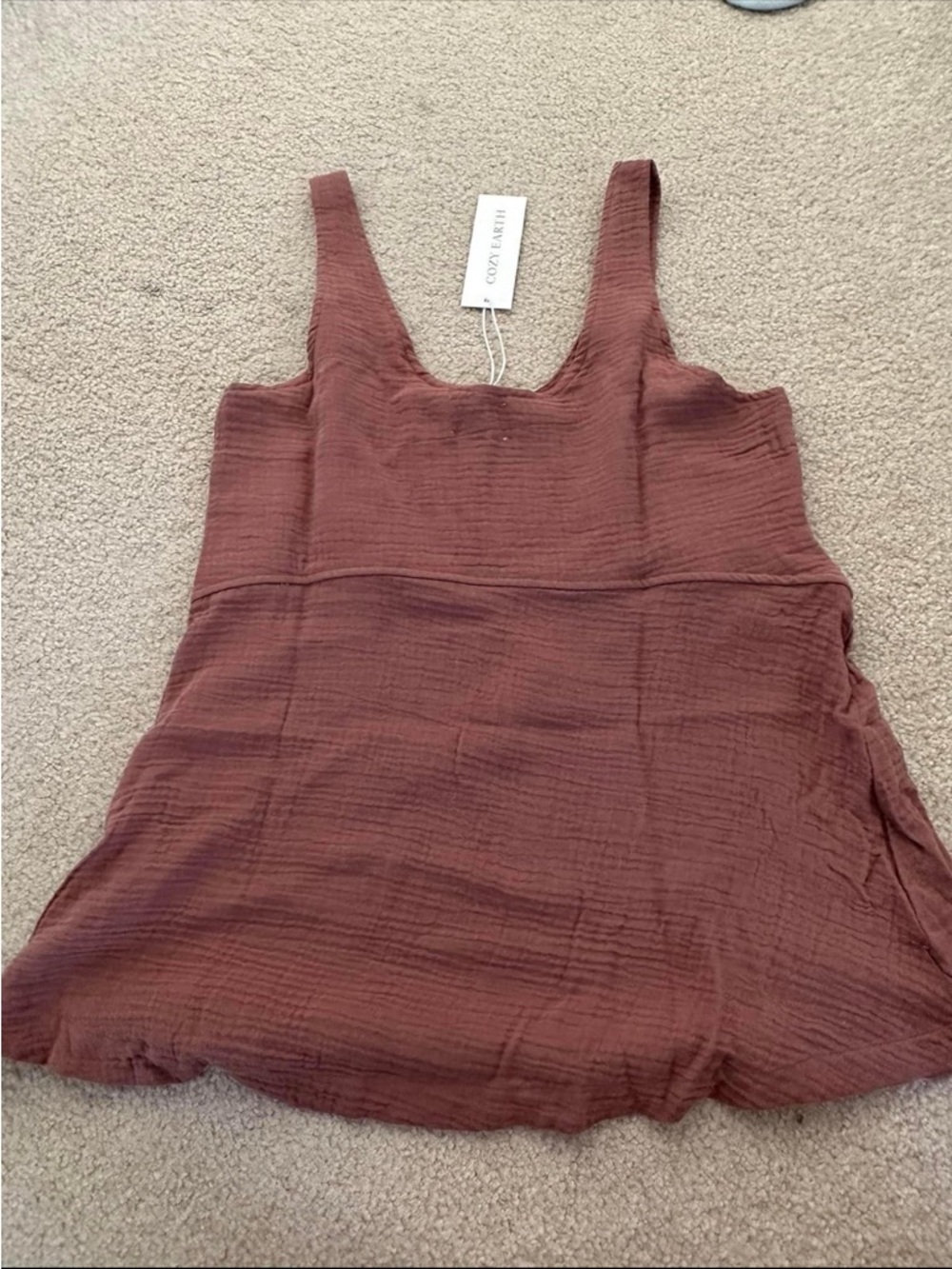 Cozy Earth Mauve V-Neck Sleeveless Tank Top - Picture 6 of 10